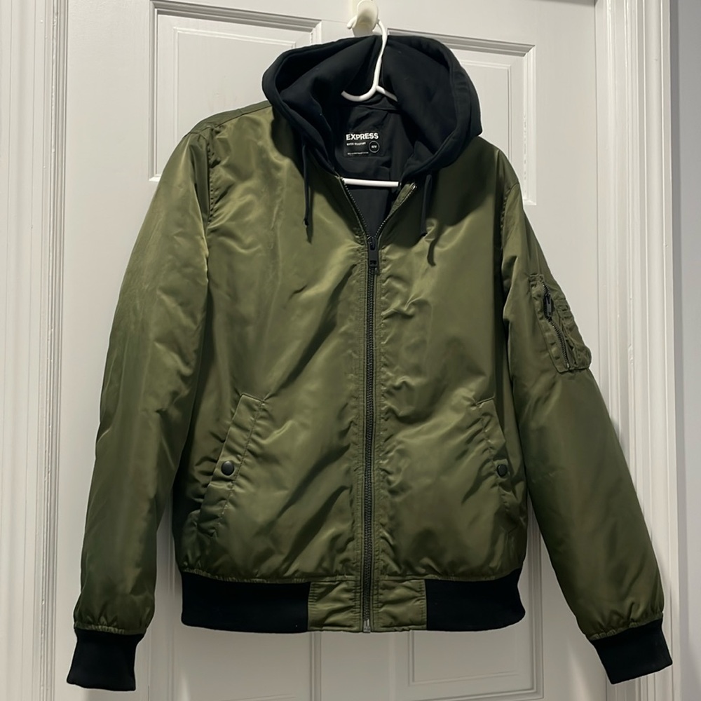 EXPRESS Men's Olive Bomber Jacket Sz M